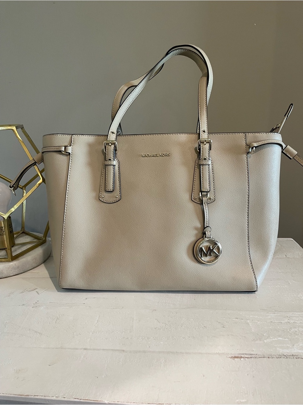 Michael Kors Light Beige Saffiano Leather Tote